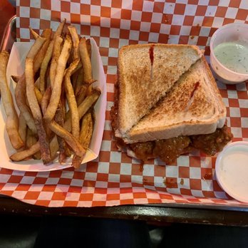 Jake's Sports Bar - a sandwich and fries - Sports Bars Near Me - Houston, Texas