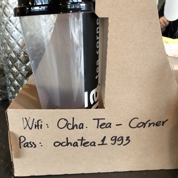 OCha Tea Corner - WiFi password - Bubble Tea Near Me - Portland, Oregon OCha Tea Corner - WiFi password - Bubble Tea Near Me - Portland, Oregon