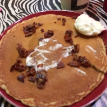 Ruth's Cafe - Amazing huge pancake with bacon in the batter. It's the size of a frisbee - Breakfast & Brunch Near Me - Indianapolis, Indiana Ruth's Cafe - Amazing huge pancake with bacon in the batter. It's the size of a frisbee - Breakfast & Brunch Near Me - Indianapolis, Indiana