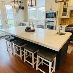 My Plumber - Kitchen remodel- Bar sink and 4 foot sink in the back with double dishwashers... Turned out AWESOME!