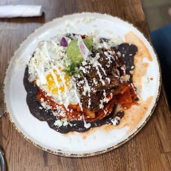 Madres Brunch - Red Chilaquiles with birria - Breakfast & Brunch Near Me - Whittier, California Madres Brunch - Red Chilaquiles with birria - Breakfast & Brunch Near Me - Whittier, California