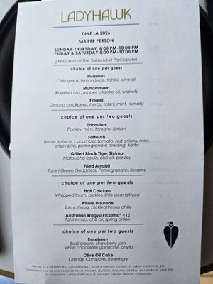 Menu photo 1 Ladyhawk West Hollywood, CA Menu photo 1 Ladyhawk West Hollywood, CA