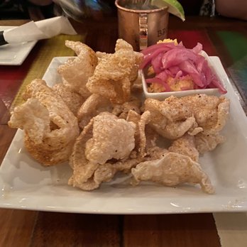 Lunch. Supper! - Pimento Cheese & Pork Rinds (Pickled onions make the dish) - New American Near Me - Richmond, Virginia Lunch. Supper! - Pimento Cheese & Pork Rinds (Pickled onions make the dish) - New American Near Me - Richmond, Virginia