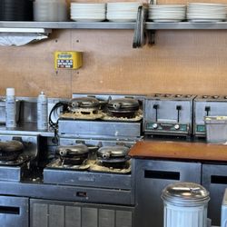 Waffle House - The waffle irons are a MESS. The food was superb, as we would expect from any Waffle House, but yikes.
