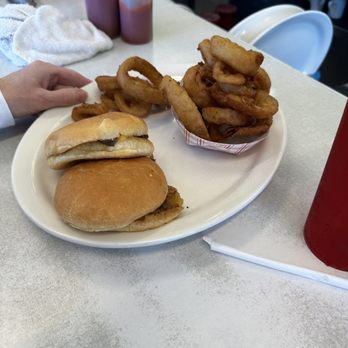 Hunter House Hamburgers - 2 double w/ rings - Burgers Near Me - Birmingham, Michigan Hunter House Hamburgers - 2 double w/ rings - Burgers Near Me - Birmingham, Michigan