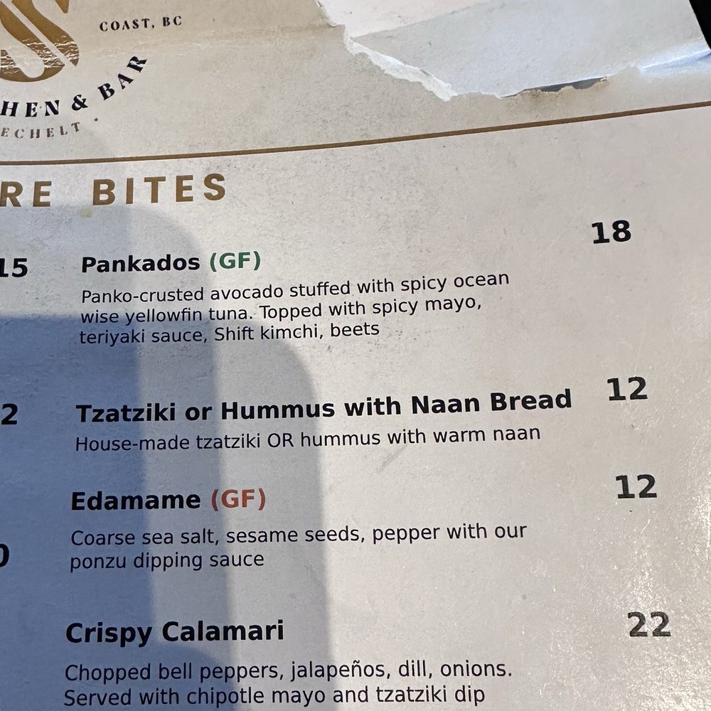 Shift Kitchen & Bar - Pankados (menu) - Burgers Near Me - Sechelt, British Columbia Shift Kitchen & Bar - Pankados (menu) - Burgers Near Me - Sechelt, British Columbia