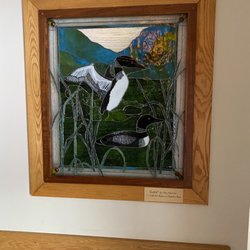 N H Audubon - Loon stained glass.