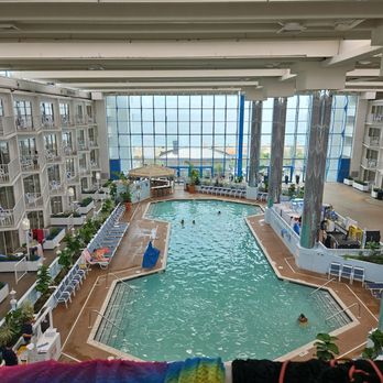Princess Royale - View from room to the indoor pool atrium - Resorts Near Me - Ocean City, Maryland Princess Royale - View from room to the indoor pool atrium - Resorts Near Me - Ocean City, Maryland