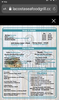 Menu photo 8 La Costa Seafood Grill Alvin, TX Menu photo 8 La Costa Seafood Grill Alvin, TX