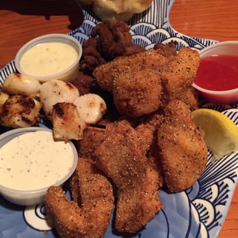 Aunt Catfish's - The tree combination. Lemon pepper fried catfish, Cajun bite shark and grill scallop. Yummy!!! - Southern Near Me - Port Orange, Florida Aunt Catfish's - The tree combination. Lemon pepper fried catfish, Cajun bite shark and grill scallop. Yummy!!! - Southern Near Me - Port Orange, Florida