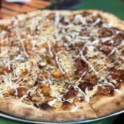 Lucio's Pizzeria - Half buffalo chicken & half barbecue chicken pizza w/ranch! Had to update my review to show how amazing it is.