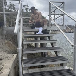 Lover's Cove - Preparing to enter the water to snorkel.