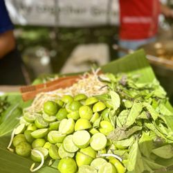 Pedernales Farmers Market - Thai Street Food: garnishes for you dish.