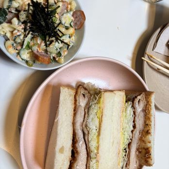 Rule of Thirds - Chicken katsu sandwich with a side of macaroni salad - Japanese Near Me - Brooklyn, New York Rule of Thirds - Chicken katsu sandwich with a side of macaroni salad - Japanese Near Me - Brooklyn, New York