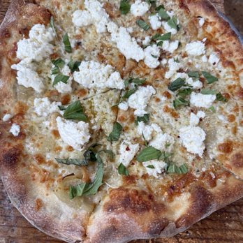Hutchins Garage - Pizza Bianca with house burrata - Pizza Near Me - Durham, North Carolina Hutchins Garage - Pizza Bianca with house burrata - Pizza Near Me - Durham, North Carolina