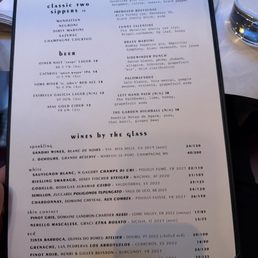 Wine by the glass and cocktails