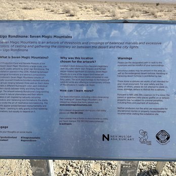 Seven Magic Mountains - Info Board - Public Art Near Me - Las Vegas, Nevada