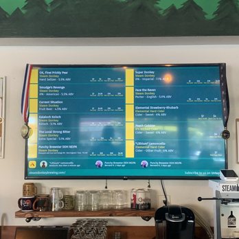 Steam Donkey Brewing Comapny - a menu on the wall - Breweries Near Me - Aberdeen, Washington Steam Donkey Brewing Comapny - a menu on the wall - Breweries Near Me - Aberdeen, Washington