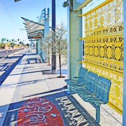 Valley Metro - Northern Station - This station has some really fun art, great bright retro backgrounds for selfies and cool art on migratory birds.