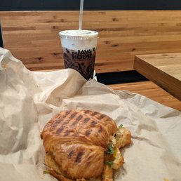 Mexican Cold Brew with Sweet Cream and Spicy Southwest on croissant Mexican Cold Brew with Sweet Cream and Spicy Southwest on croissant
