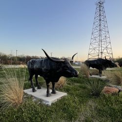 Heritage Park - Longhorn sculptures