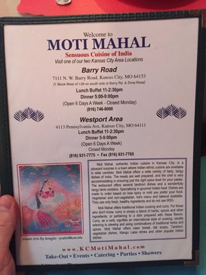 Menu photo 7 Moti Mahal Kansas City, MO