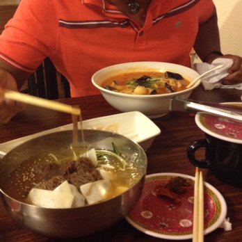 Kim Shabu - Photo taken in October 2014. My friend Kenny was trying my cold noodles. - Korean Near Me - Houston, Texas