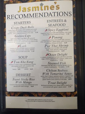 Menu photo 1 Jasmine Thai Cuisine Winnetka, CA Menu photo 1 Jasmine Thai Cuisine Winnetka, CA