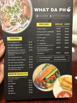 Menu photo 2 What Da Pho Winston-Salem, NC