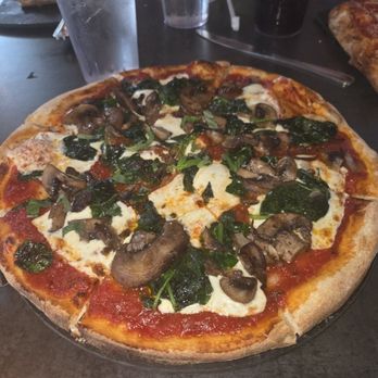 Vito's Coal Fired Pizza & Restaurant - Maghrerita Pizza with mushrooms and spinach. - Italian Near Me - St Clair, Pennsylvania Vito's Coal Fired Pizza & Restaurant - Maghrerita Pizza with mushrooms and spinach. - Italian Near Me - St Clair, Pennsylvania