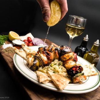 Laurel Diner - Our Chicken Kebab made with chicken breast and vegetables served over rice pilaf. - Diners Near Me - Long Beach, New York Laurel Diner - Our Chicken Kebab made with chicken breast and vegetables served over rice pilaf. - Diners Near Me - Long Beach, New York