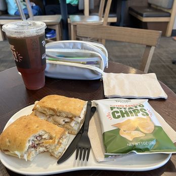 Panera Bread - Chicken bacon ranch sandwich. Unsweetened tea with two pumps of pure cane syrup. - Sandwiches Near Me - Tuscaloosa, Alabama