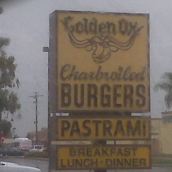 Golden Ox - Exterior (Rainy Day on Valley Blvd.) - Breakfast & Brunch Near Me - El Monte, California