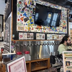 Art, craft beer on tap, coffee drinks, vintage clothes, music... lots of ground covered at this spot