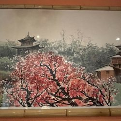 Restaurant Fuji - Part of a large mural on wall, in the FUJI restaurant.