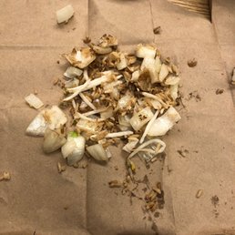 This is how much onion I pulled out just being halfway thru the container of rice.