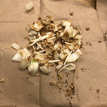 Hibachi Express - This is how much onion I pulled out just being halfway thru the container of rice. - Chinese Near Me - Livonia, Michigan