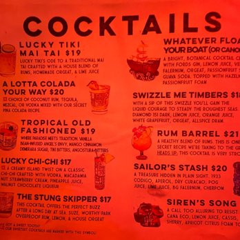 The Lucky Tiki - Cocktail menu - Speakeasies Near Me - Los Angeles, California The Lucky Tiki - Cocktail menu - Speakeasies Near Me - Los Angeles, California