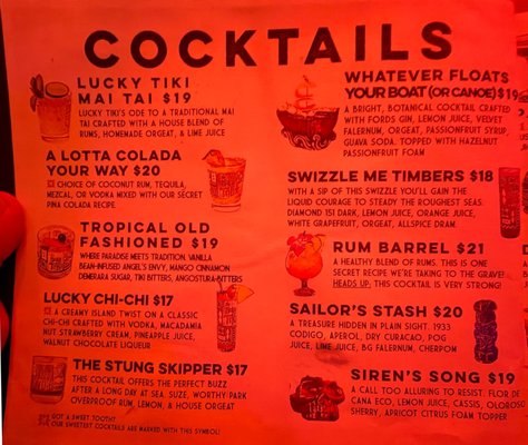 Menu photo 1 The Lucky Tiki Los Angeles, CA Menu photo 1 The Lucky Tiki Los Angeles, CA