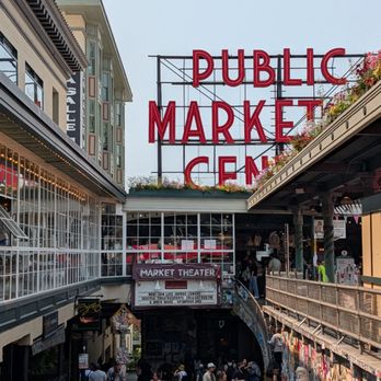 Pike Place Market - View of the sign from the street - Public Markets Near Me - Seattle, Washington Pike Place Market - View of the sign from the street - Public Markets Near Me - Seattle, Washington