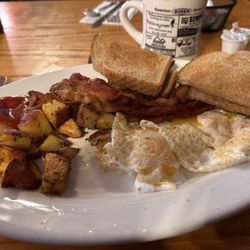 Swanton Street Diner - Eggs over easy bacon home fries wheat toast