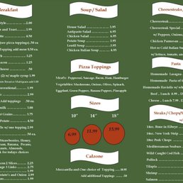 This is the menu pulled from their website. This is the menu pulled from their website.