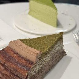 Green Tea Mille Crepe Cake