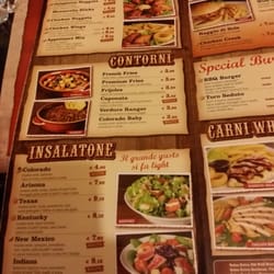 Old Wild West - Menu
