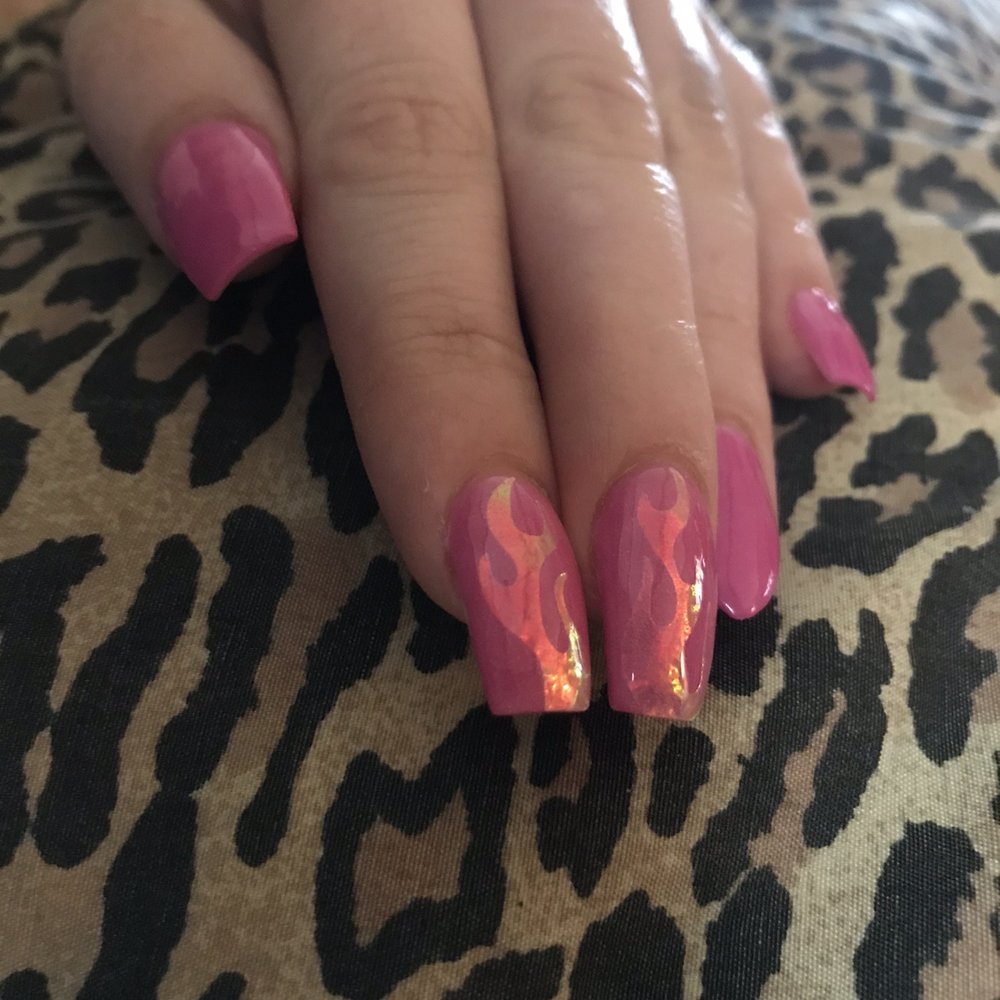Q Nails - Flames on my dip nails - Nail Salons Near Me - Kenner, Louisiana Q Nails - Flames on my dip nails - Nail Salons Near Me - Kenner, Louisiana