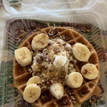 Country Waffles - Caramel-Banana-Pecan Waffle - Breakfast & Brunch Near Me - Hayward, California Country Waffles - Caramel-Banana-Pecan Waffle - Breakfast & Brunch Near Me - Hayward, California