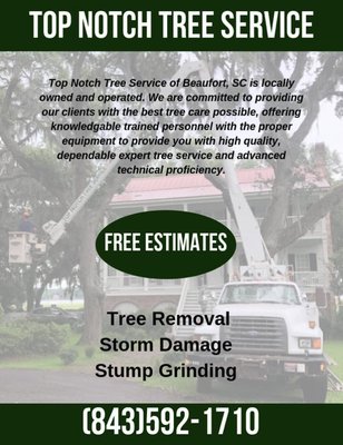 Welcome to Top Notch Tree Service ! - At Top Notch Tree Service, we specialize in professional arborist services, tree removal, tree trimming, and crane operations. Our goal is to improve the appearance of your trees while maintaining the safety and visual appeal of your property. Trust us to handle your tree care needs with expertise and accuracy.