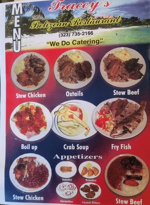 Menu photo 4 Tracey's Belizean Restaurant Los Angeles, CA