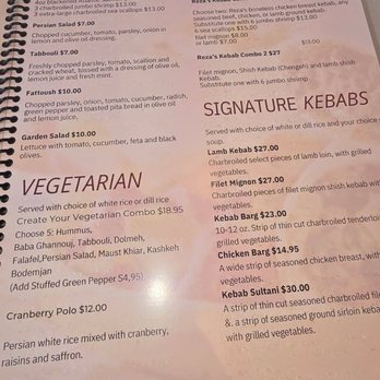 New Reza's Restaurant - Menu - Buffets Near Me - Oak Brook, Illinois