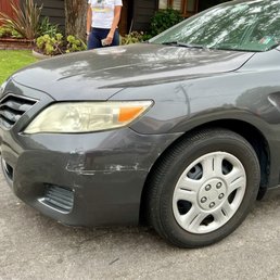 Neighbor swiped Toyota Camry bumper when parking. I knew Exactly where to go! First Class Auto Body!